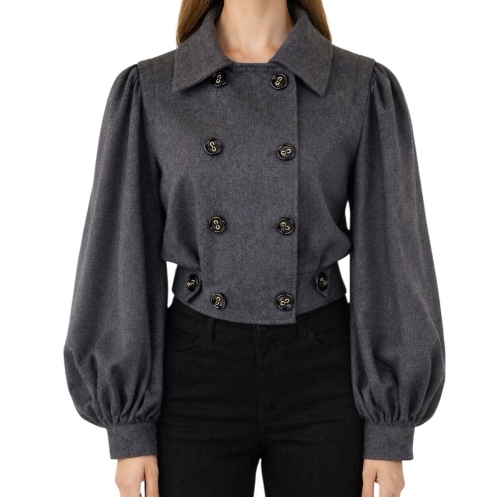 Dolce & Gabbana Gray Soft Balloon Sleeve Jacket 36 XS